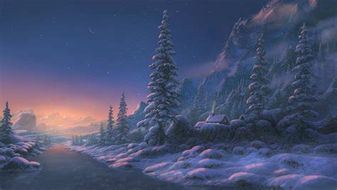 Winter Tranquility Animated Wallpaper – Calming Winter Scene ...