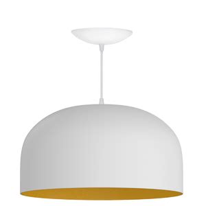 Pendente Meia Esfera De 55 Cm Branco Fosco Dourado Leroy Merlin