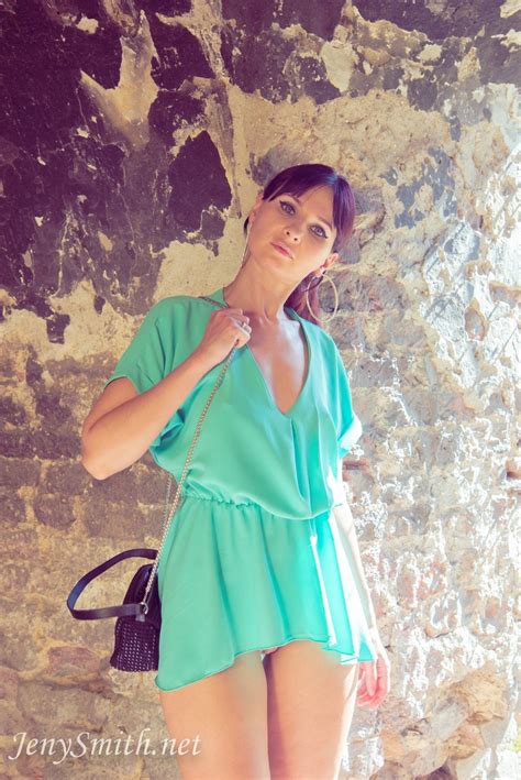 Stunning MILF Jeny Smith Posing In A Short Dress Outdoors Photos