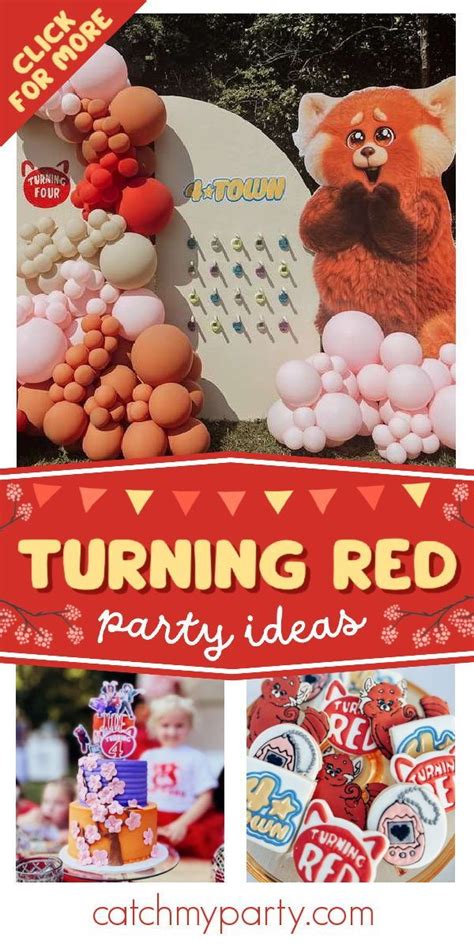 Turning Red Birthday Turning Four Catch My Party Panda Birthday