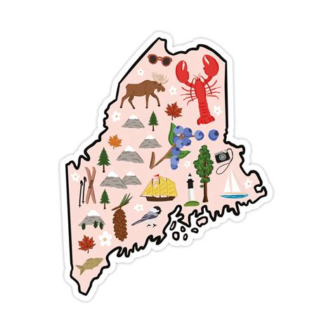 Maine Sticker– Bloomwolf Studio