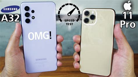 Samsung Galaxy A32 vs iPhone 11 Pro - Speed Test! OMG 😲 - YouTube