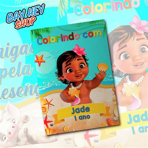 Livreto Para Colorir Festa Infantil Tema Moana Baby Elo