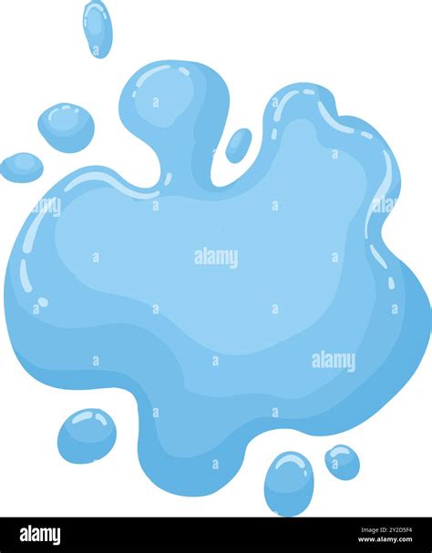 Cartoon Sticky Slime Goo Liquid Slime Splatter Mucus Splash Jelly Dripping Spot Flat Vector