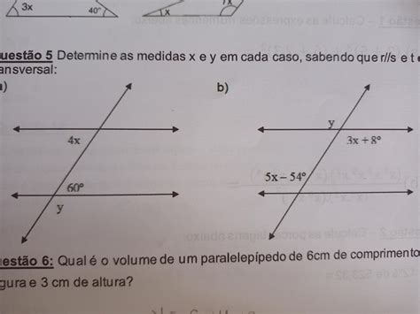 determine as medidas X e Y em cada caso sabendo que r s e t é