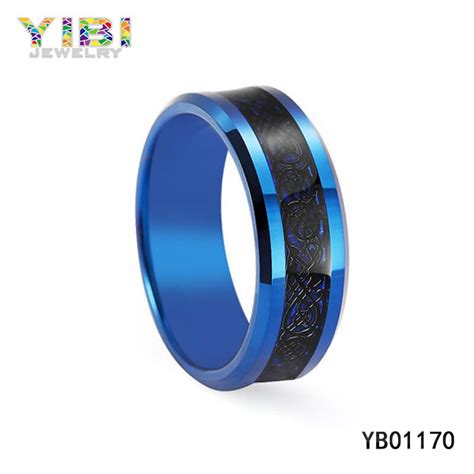 Blue Tungsten Carbide Celtic Ring Tungsten Jewelry Factory