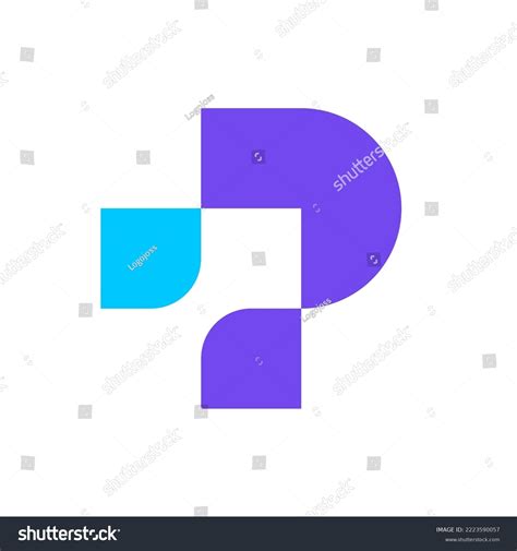 Abstract Letter P Technology Logo Design Stock Vector Royalty Free