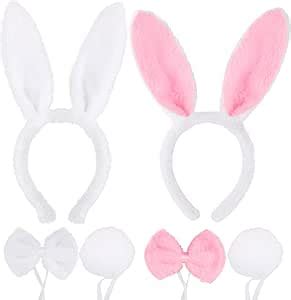 Flofia Sets Hasenohren Haarreif Bunny Ohren Haarreif Hasen Cosplay