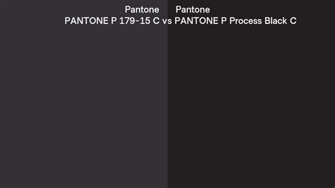 Pantone P 179 15 C Vs Pantone P Process Black C Side By Side Comparison