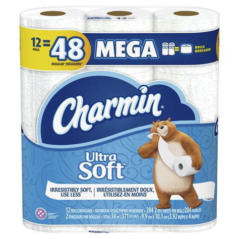Charmin Ultra Soft Toilet Paper, 12 Mega Rolls, and Gain flings