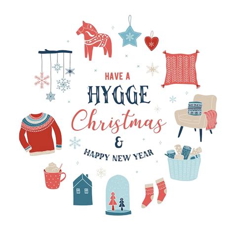 Premium Vector | Hygge winter elements and concept design