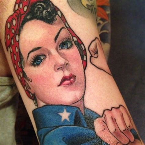 Traditional Rosie The Riveter Tattoo