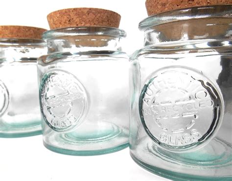 Medium Round Glass Jars With Cork Set Oz Ml Set Etsy Uk