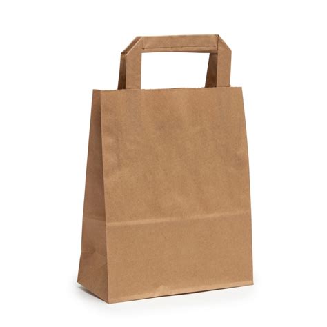 Flat Handle Paper Bags Brown Novapack