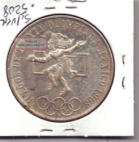 Mexican Pesos Olympics Silver Coin Detail