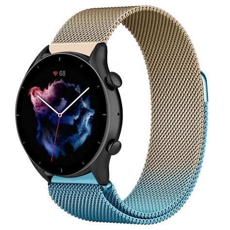 Amazfit Gtr Pro Milanese Armband Blau Gold Smartwatcharmbaender De