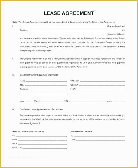 Trailer Lease Agreement Template Free Of 29 Of Tractor Trailer Lease Agreement Template