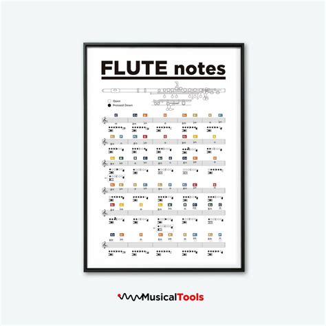 Flute Chart. Transverse Flute Printable Poster. Transverse Flute Notes Poster. Learn Flute ...