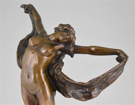 Art Nouveau Bronze Sculpture Of A Dancing Nude Deconamic