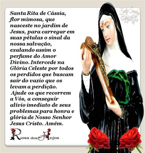 Santa Rita De C Ssia Mensagem Da Rosa Dos Anjos Ora O De Santa