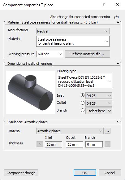 Details On Component Properties T Piece Knowledge Base Autocad Linear