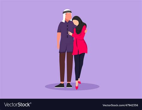 Cartoon Flat Style Drawing Young Couple Man Vector Image