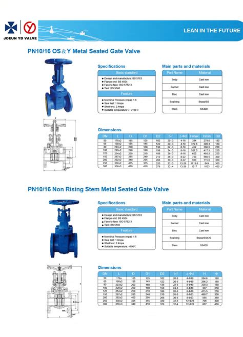 Cast Iron Gate Valve Rising Stem Flanged Ends Pn