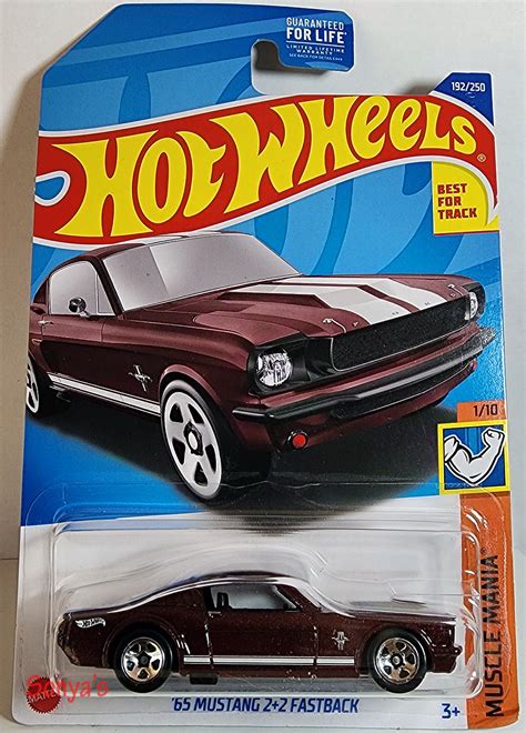 Hot Wheels Maroon 65 Mustang 2+2 Fastback 2023 – Sonya's Diecast