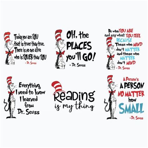 Dr Seuss Quote Decals With The Cat In The Hat