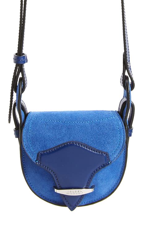 Isabel Marant Étoile Mini Botsy Suede Crossbody Bag Azure Editorialist