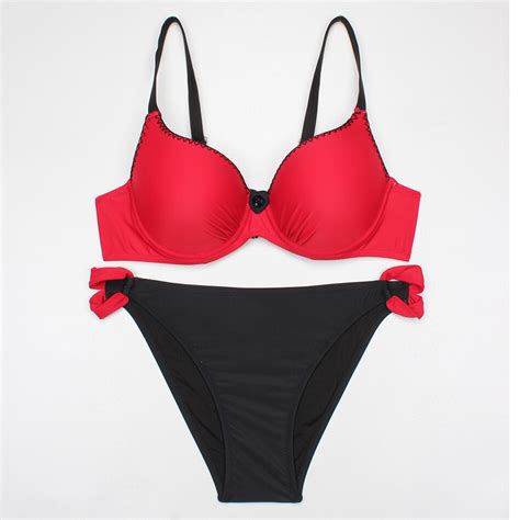 ESSV Swimsuit Red Push Up Bikini Set Plus Size Women Swimwear Sexy