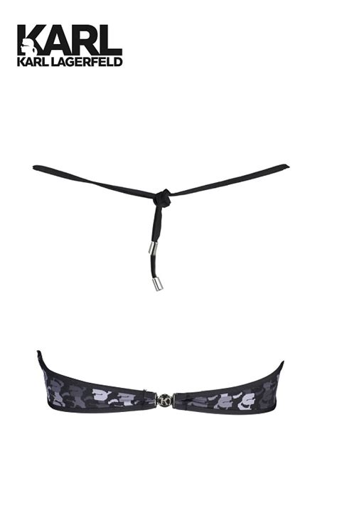 Karl Lagerfeld női bikini felső fekete mintás KL WPT Szezonális hu