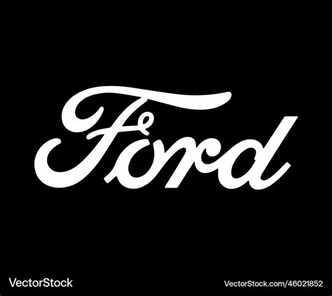 Ford brand logo symbol name white design car usa Vector Image