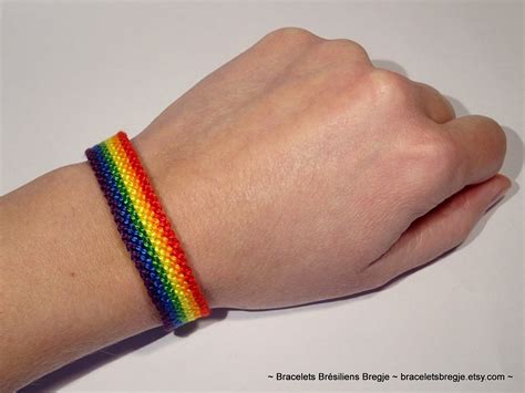 Gay Pride Flag Bracelet Love Friendship Handwoven Tidea Etsy