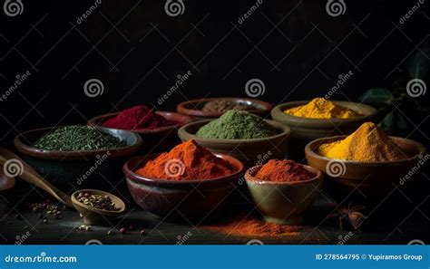 Indian Culture Celebrates With Vibrant Multi Colored Spice Variations