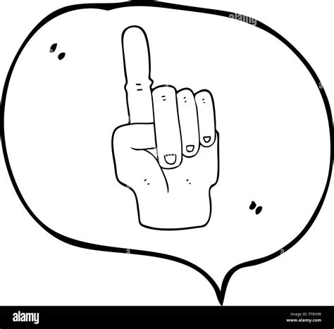 Freehand Drawn Speech Bubble Cartoon Pointing Hand Stock Vector Image