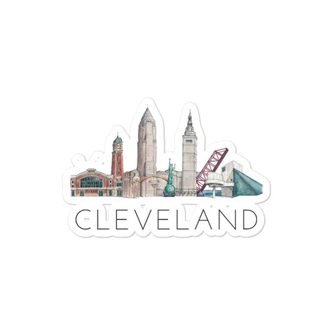 Cleveland skyline sticker - The Cleveland Traveler