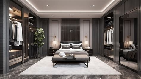 Closet Modern Bedroom With A Walk In And Marble Floors Backgrounds ...