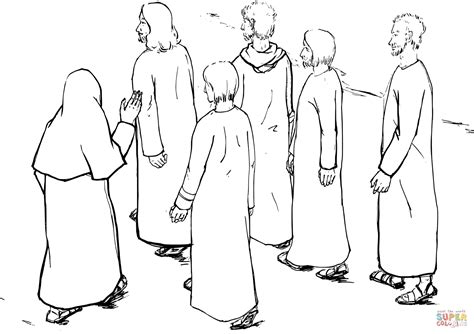 Jesus Leading The Way To Jerusalem Coloring Page Free Printable