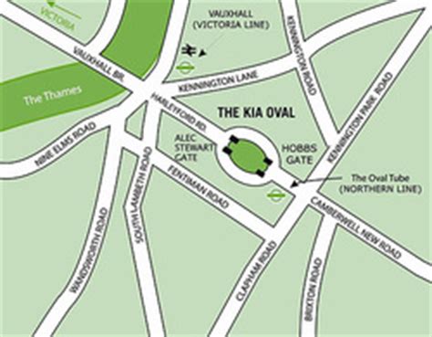 Map of the Kia Oval Cricket Ground