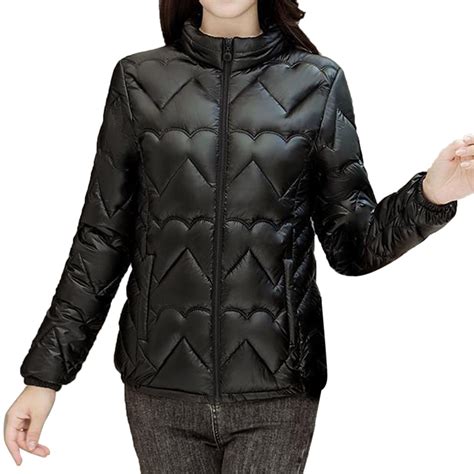 Women Plus Size Bright Waterproof Lightweight Warm Jacket Windproof Topped Down Coat