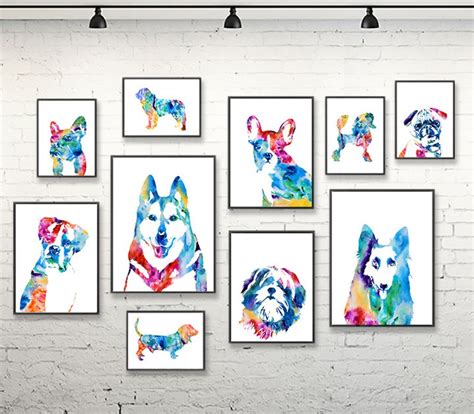 Dogs Art Print Watercolor Dog Prints Dog Portraits Dogs - Etsy