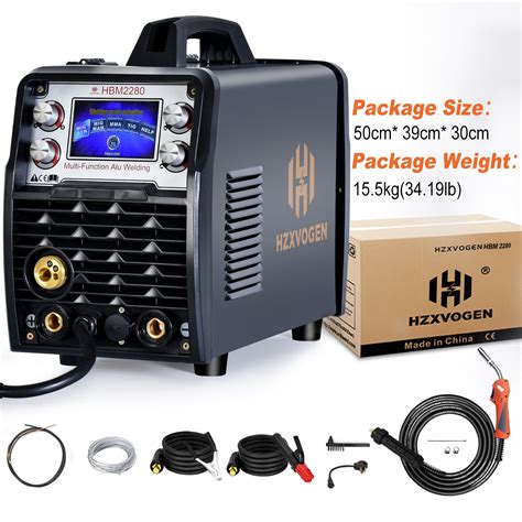 200A HZXVOGEN MIG Welder Gasless Gas MIG Aluminum ARC MMA Tig 5 In 1