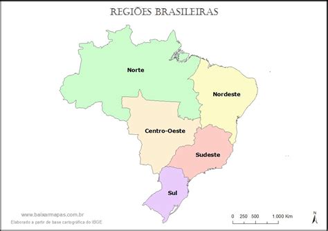 Brasil Regiões Mapa