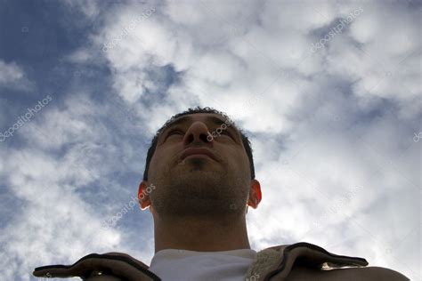 Man Looking up with the Clouds — Stock Photo © mdilsiz #2957868