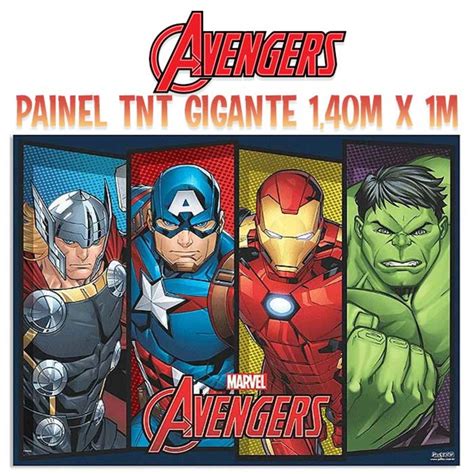 Vingadores Marvel Heróis Painel Gigante Tnt 1 40m x 1m Elo7