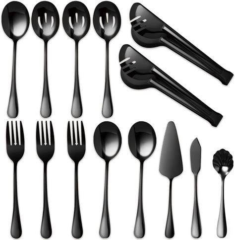 Amazon Black Serving Utensils Pcs Stainless Steel Serving