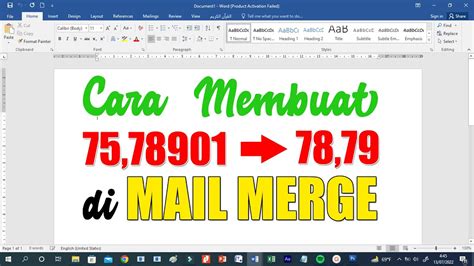 Cara Membuat Dua Digit Angka Dibelakang Koma Pada Mail Merge IDN