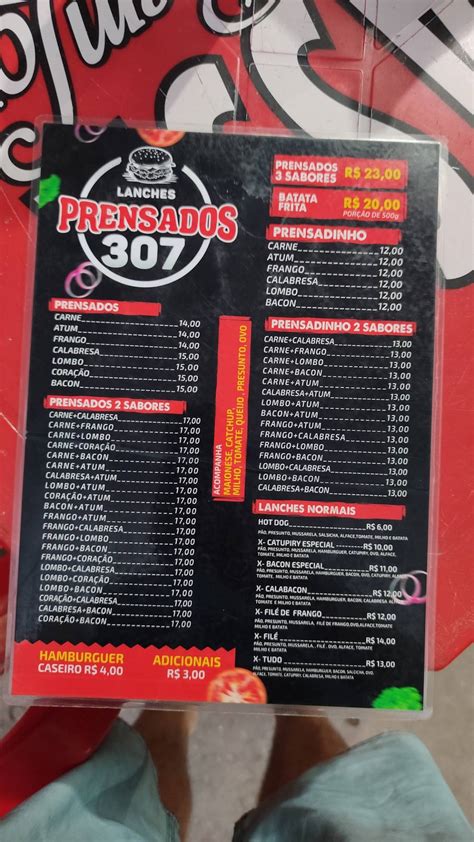 Menu Em Hamburgueria Prensados Restaurante Palmas Q Norte