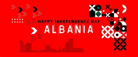 Albania National Day Banner For Independence Day Anniversary Flag Of